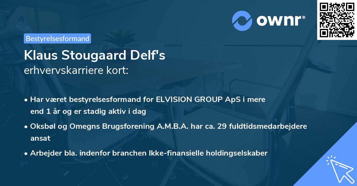 Klaus Stougaard Delf's erhvervskarriere kort