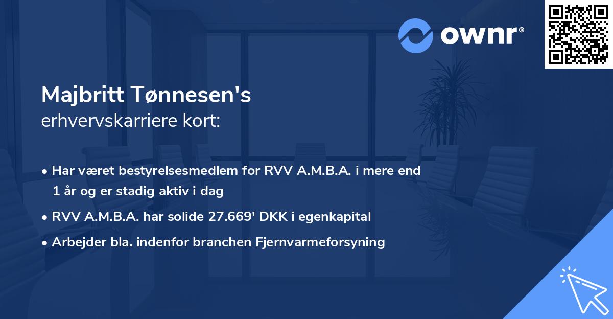 Majbritt Tønnesen's erhvervskarriere kort