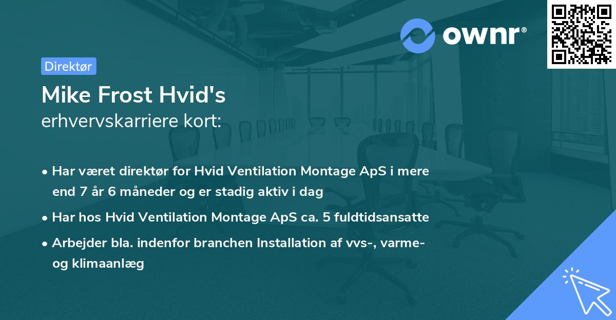 Mike Frost Hvid's erhvervskarriere kort
