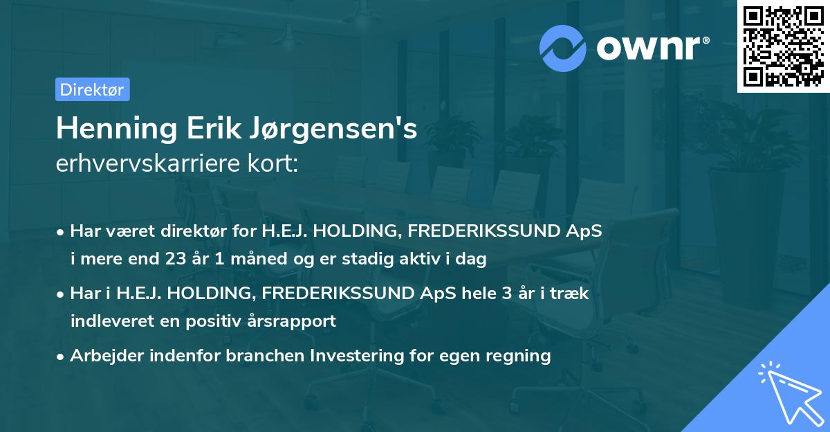 Henning Erik Jørgensen's erhvervskarriere kort