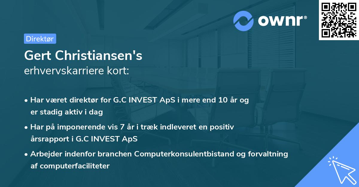 Gert Christiansen's erhvervskarriere kort
