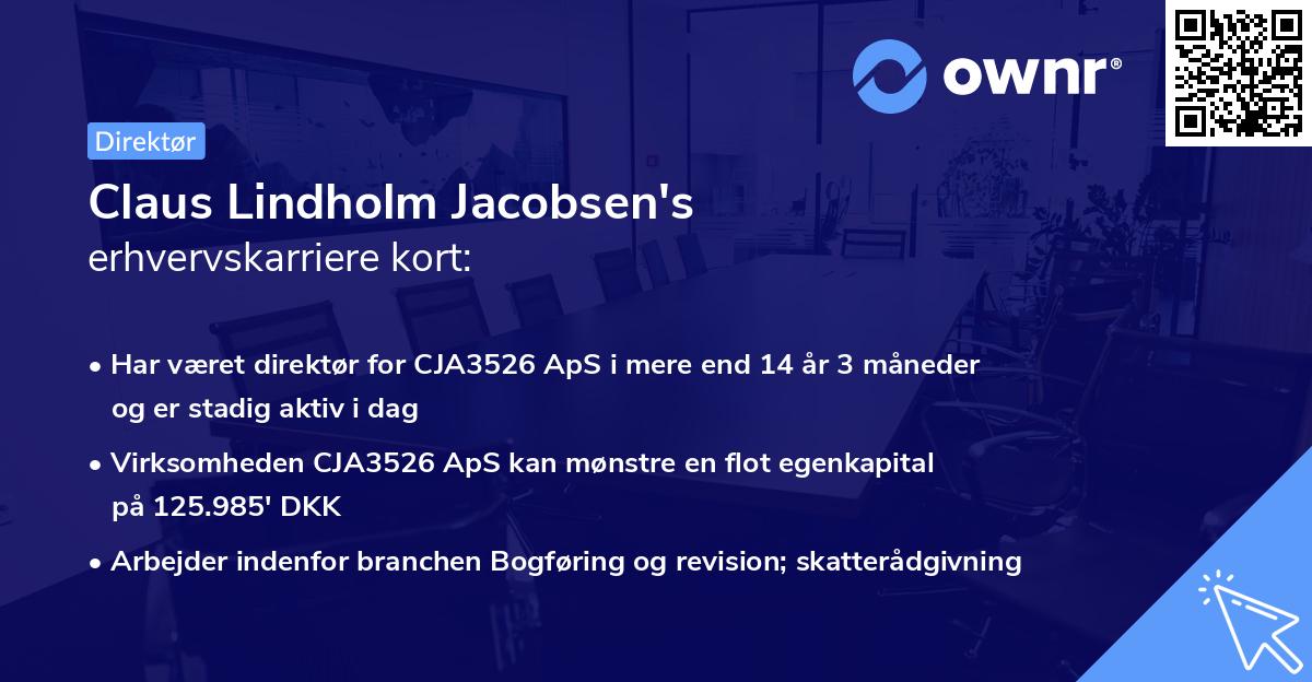 Claus Lindholm Jacobsen's erhvervskarriere kort