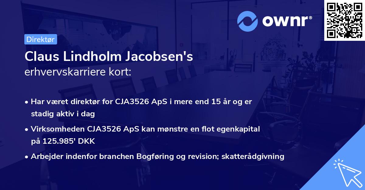 Claus Lindholm Jacobsen's erhvervskarriere kort