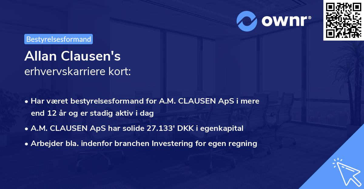 Allan Clausen's erhvervskarriere kort