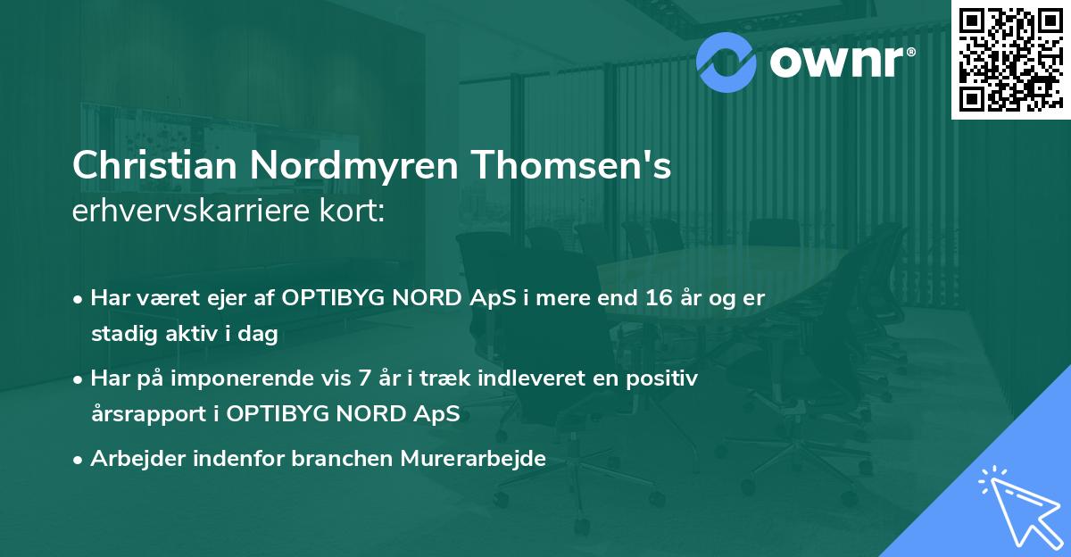 Christian Nordmyren Thomsen's erhvervskarriere kort