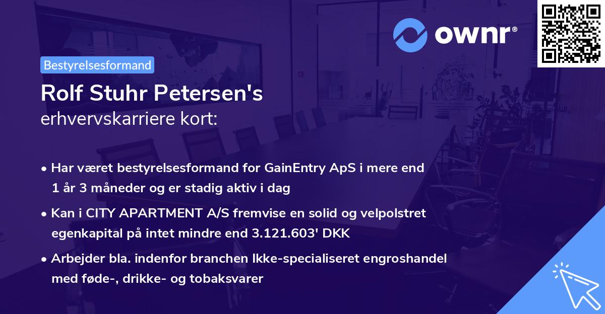 Rolf Stuhr Petersen's erhvervskarriere kort