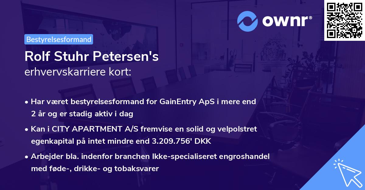 Rolf Stuhr Petersen's erhvervskarriere kort