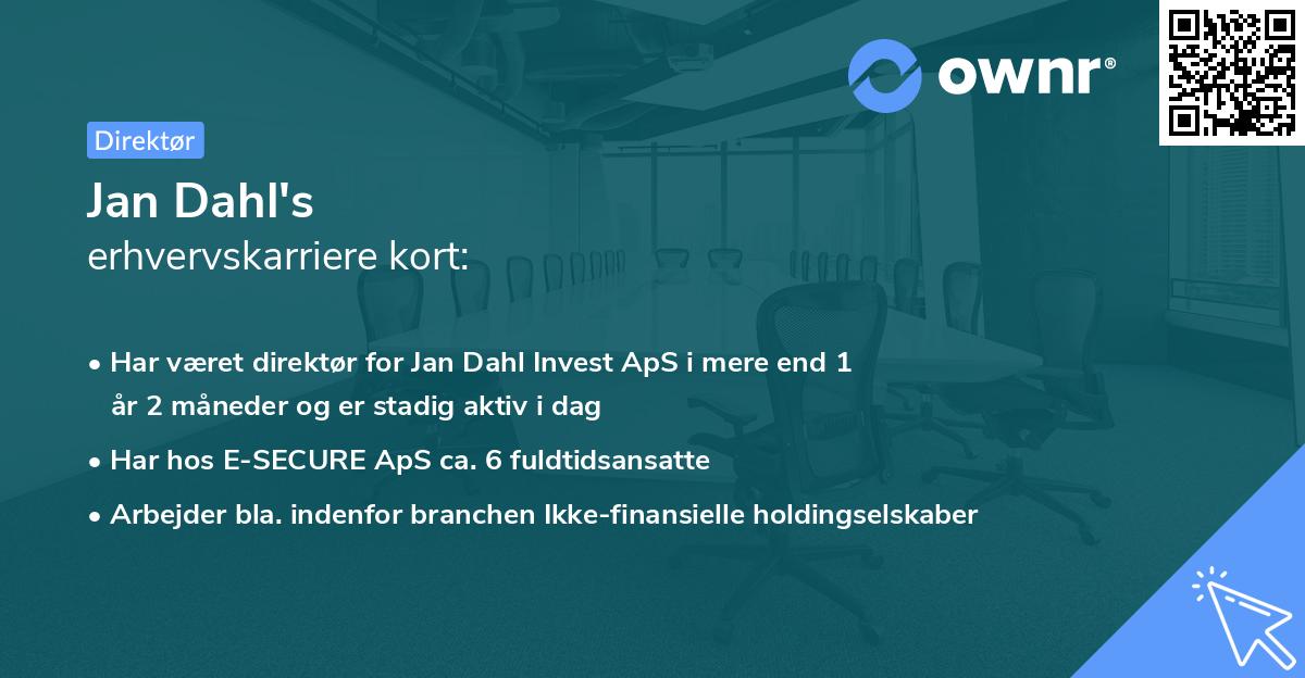 Jan Dahl's erhvervskarriere kort
