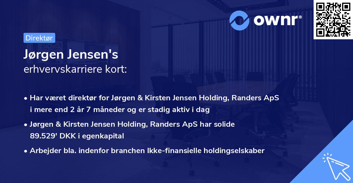 Jørgen Jensen's erhvervskarriere kort