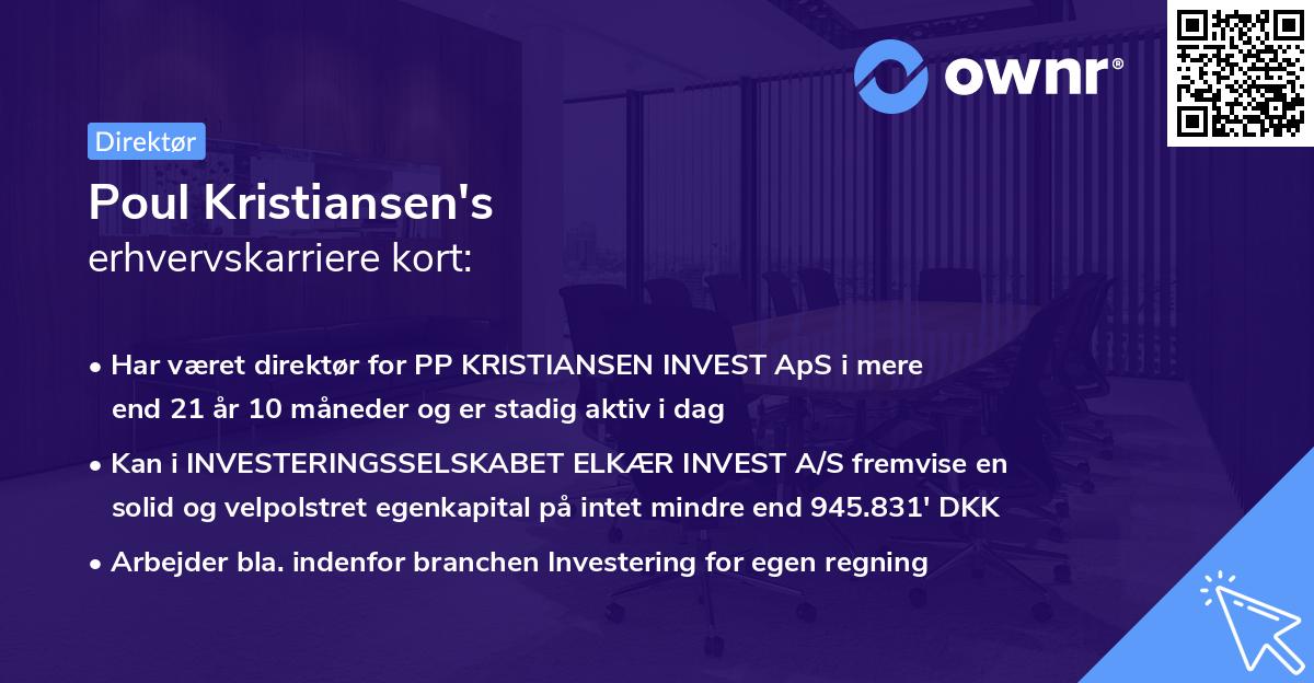 Poul Kristiansen's erhvervskarriere kort
