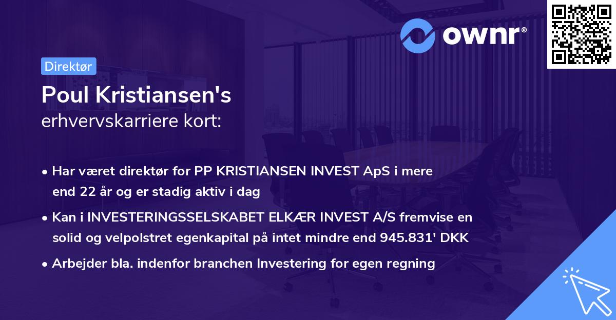 Poul Kristiansen's erhvervskarriere kort