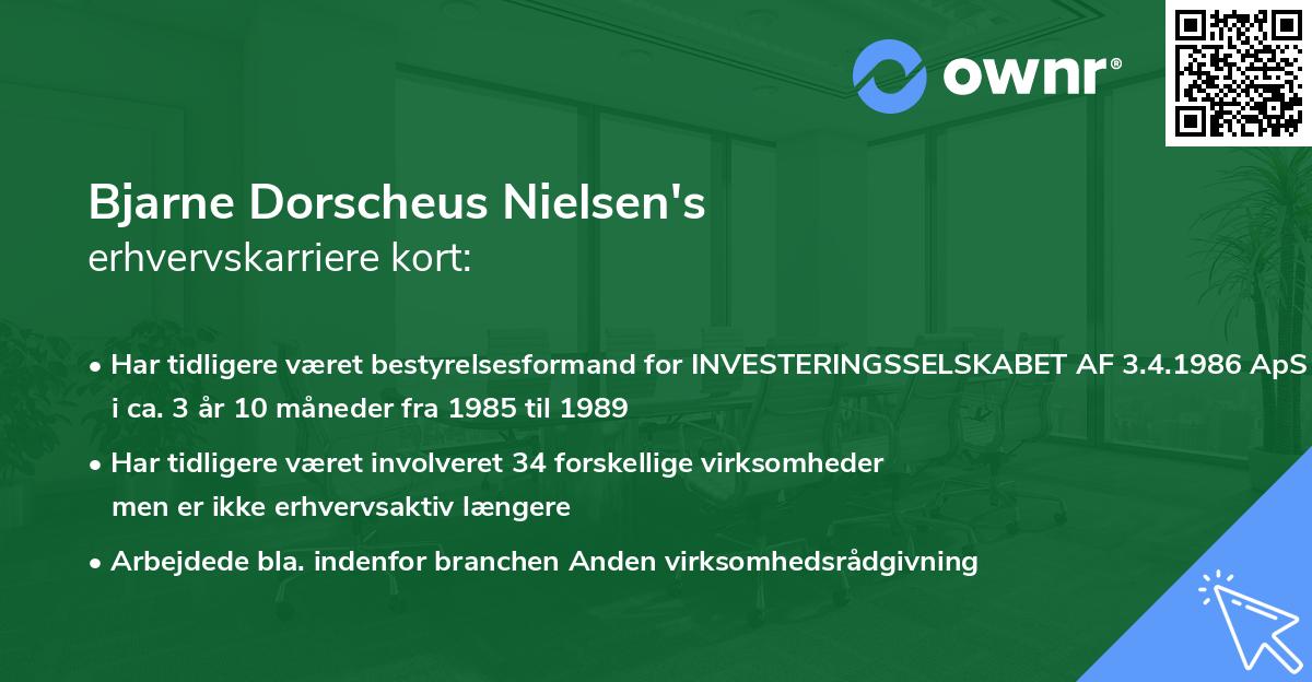 Bjarne Dorscheus Nielsen's erhvervskarriere kort