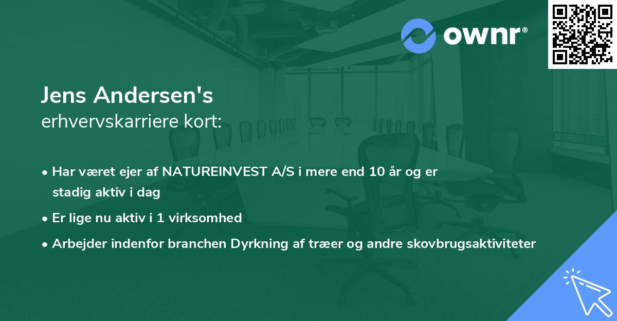 Jens Andersen's erhvervskarriere kort