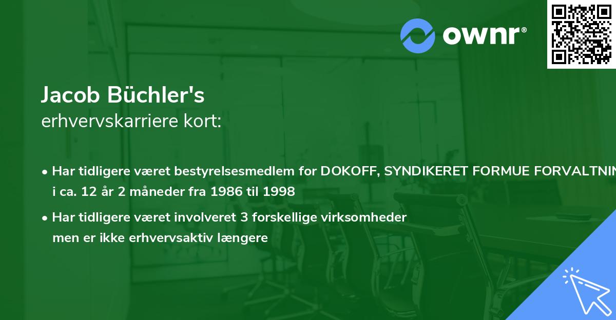 Jacob Büchler's erhvervskarriere kort