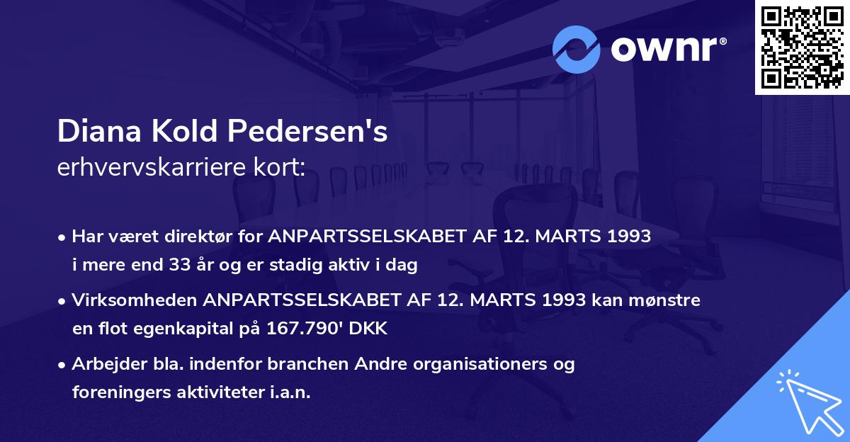 Diana Kold Pedersen's erhvervskarriere kort