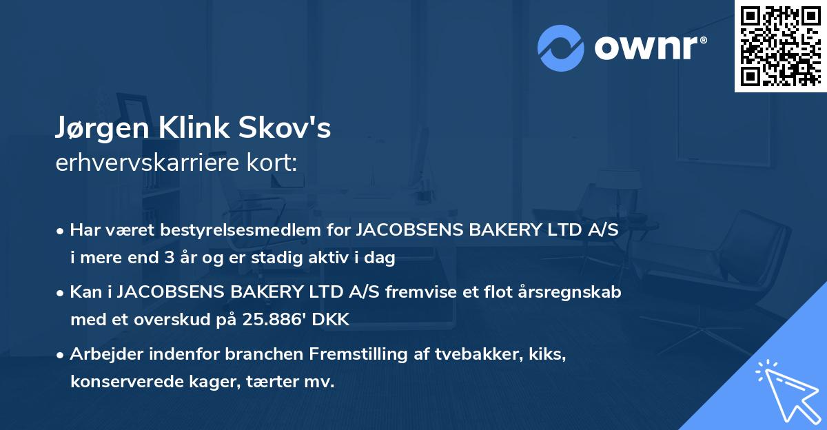 Jørgen Klink Skov's erhvervskarriere kort