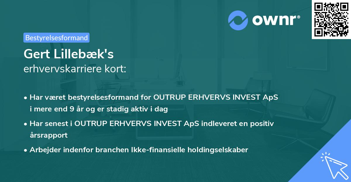 Gert Lillebæk's erhvervskarriere kort