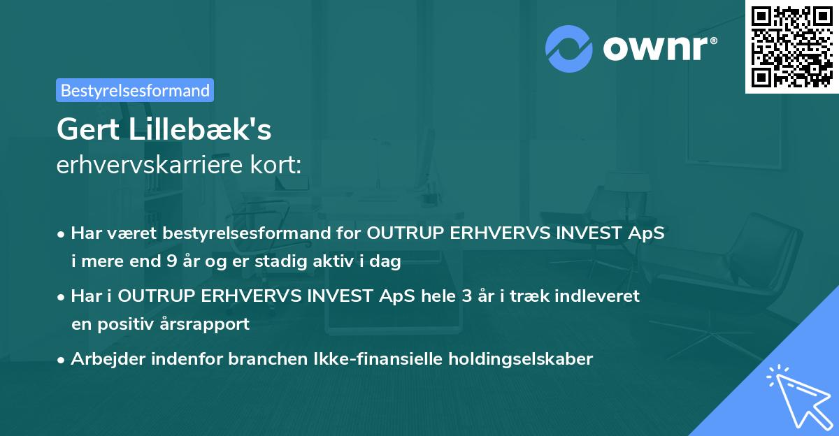 Gert Lillebæk's erhvervskarriere kort