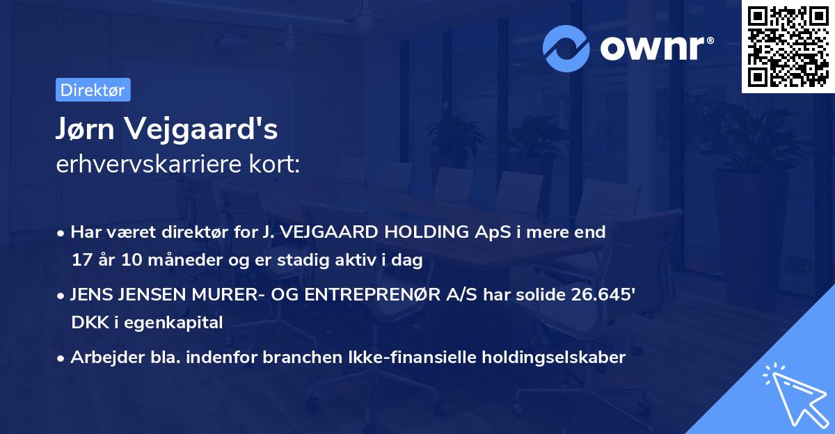 Jørn Vejgaard's erhvervskarriere kort