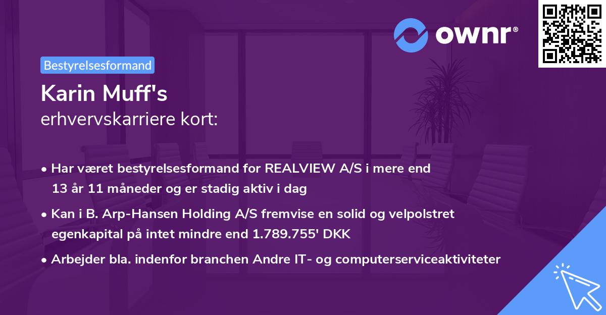Karin Muff's erhvervskarriere kort