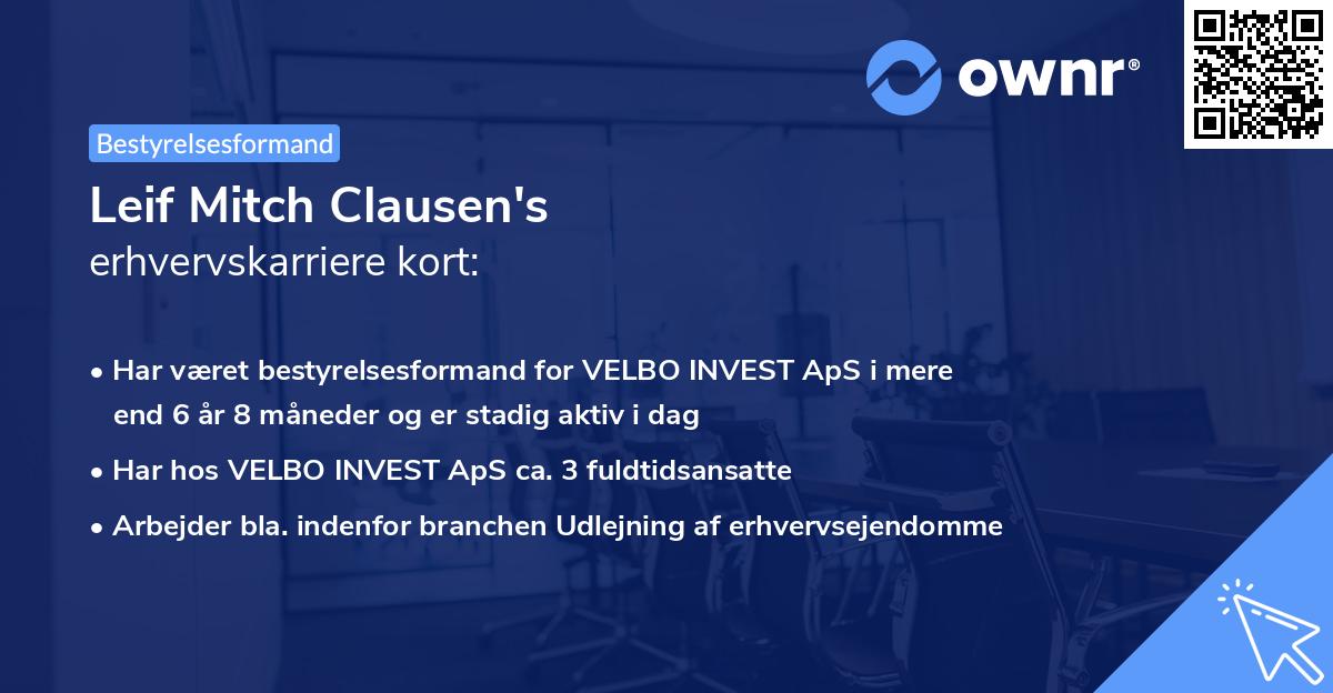 Leif Mitch Clausen's erhvervskarriere kort