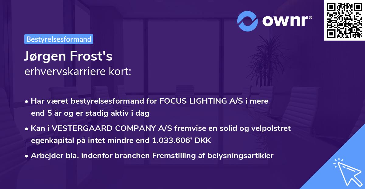 Jørgen Frost's erhvervskarriere kort