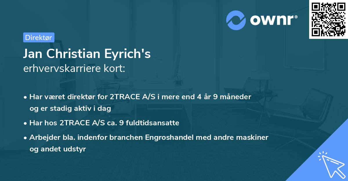 Jan Christian Eyrich's erhvervskarriere kort