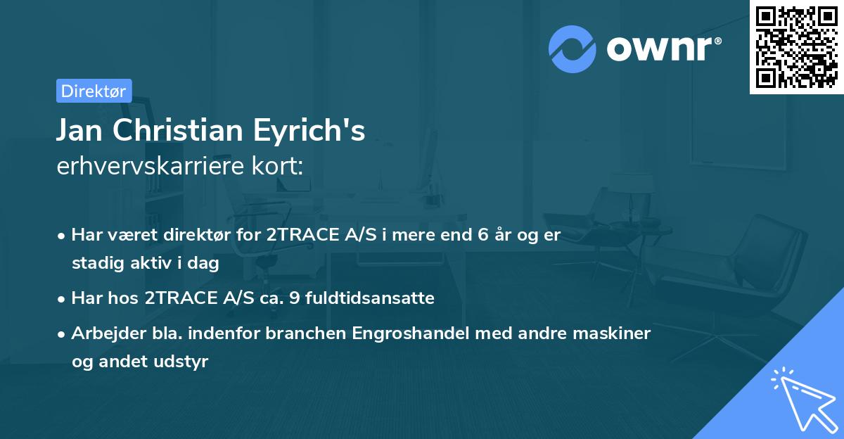 Jan Christian Eyrich's erhvervskarriere kort