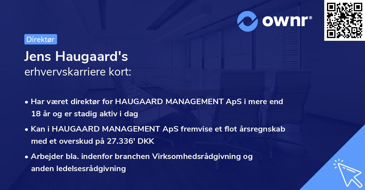 Jens Haugaard's erhvervskarriere kort