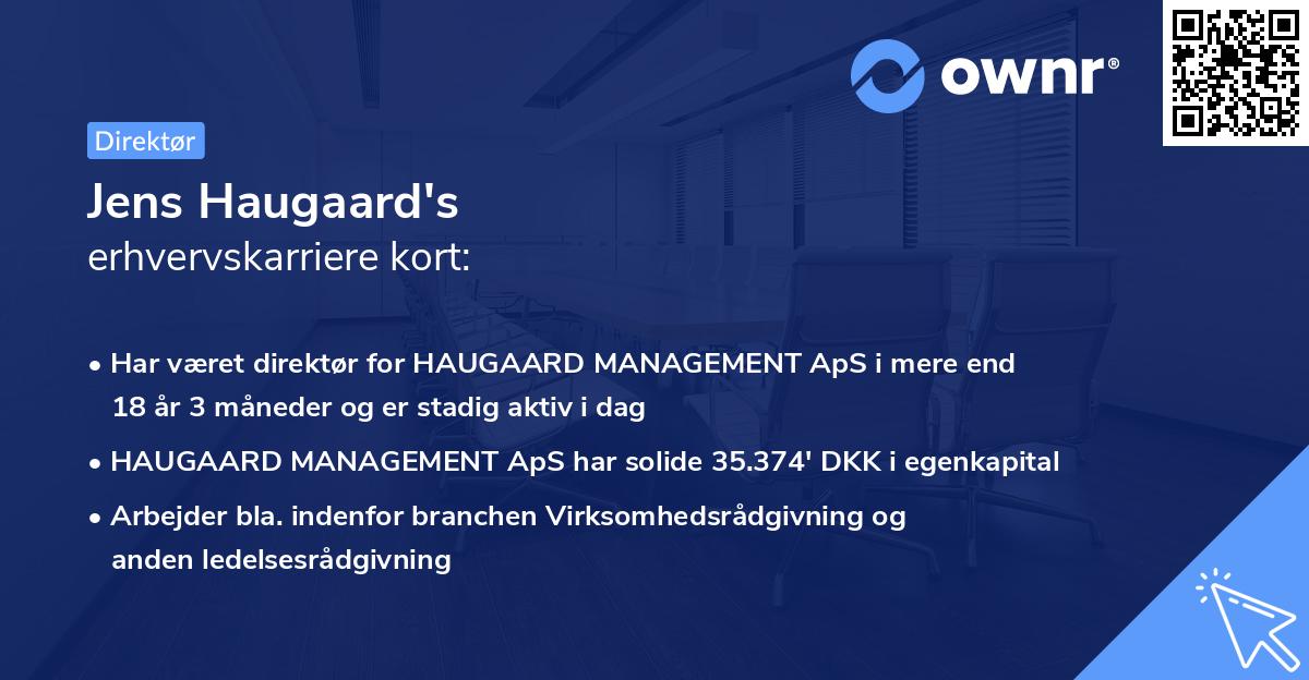 Jens Haugaard's erhvervskarriere kort