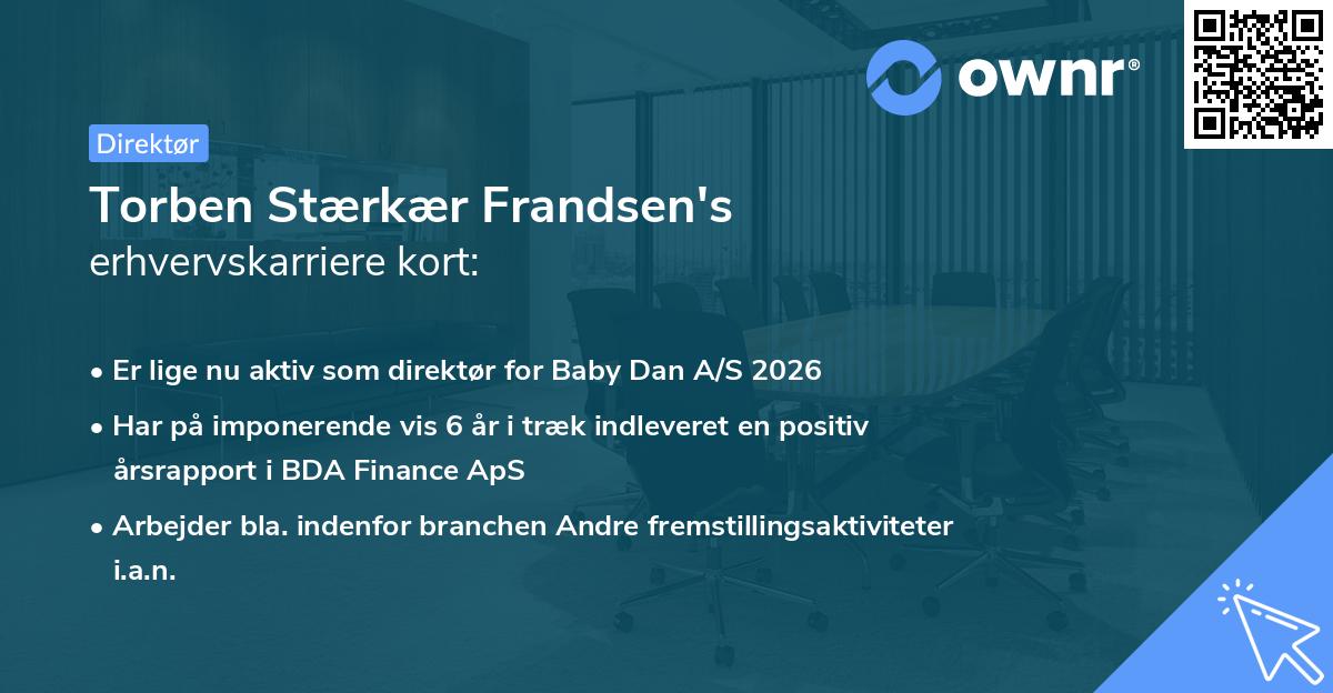 Torben Stærkær Frandsen's erhvervskarriere kort