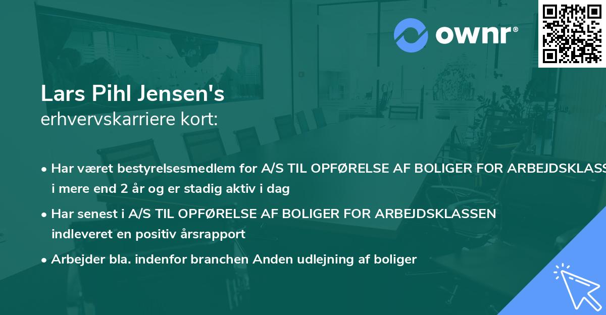 Lars Pihl Jensen's erhvervskarriere kort