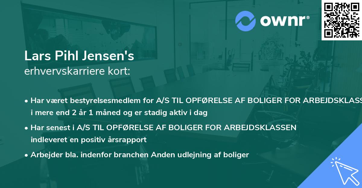 Lars Pihl Jensen's erhvervskarriere kort