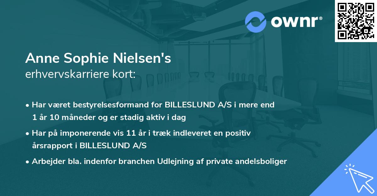 Anne Sophie Nielsen's erhvervskarriere kort
