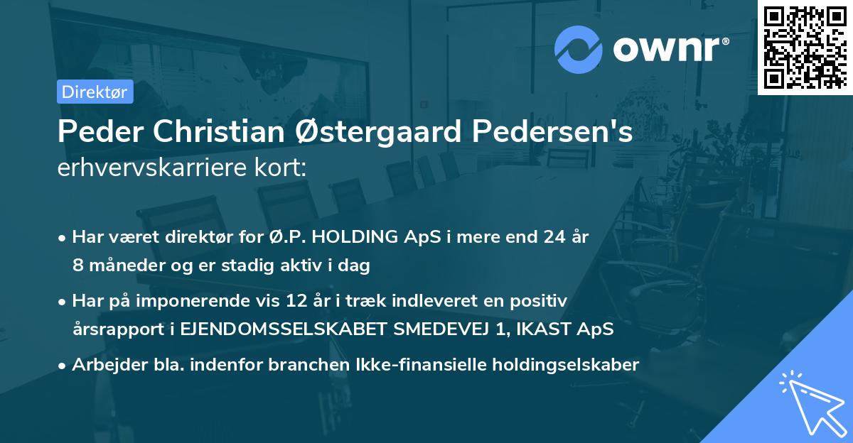 Peder Christian Østergaard Pedersen's erhvervskarriere kort