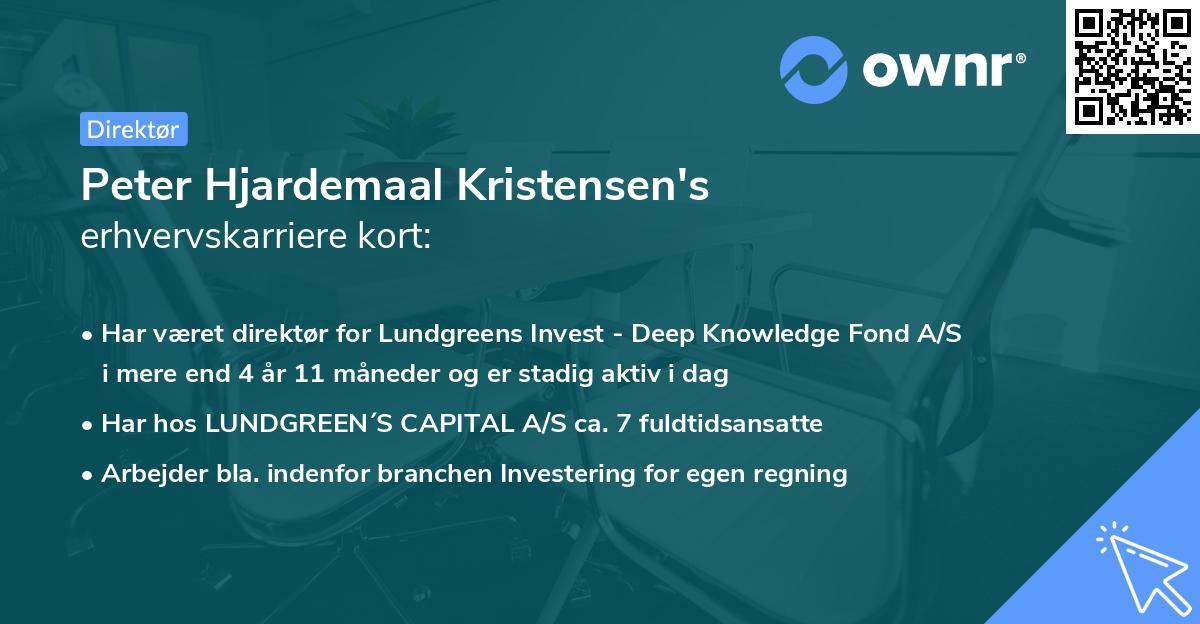 Peter Hjardemaal Kristensen's erhvervskarriere kort