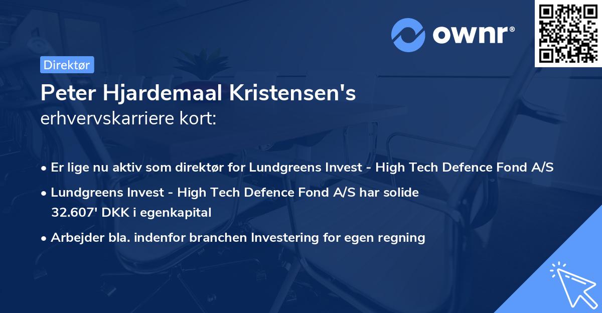 Peter Hjardemaal Kristensen's erhvervskarriere kort