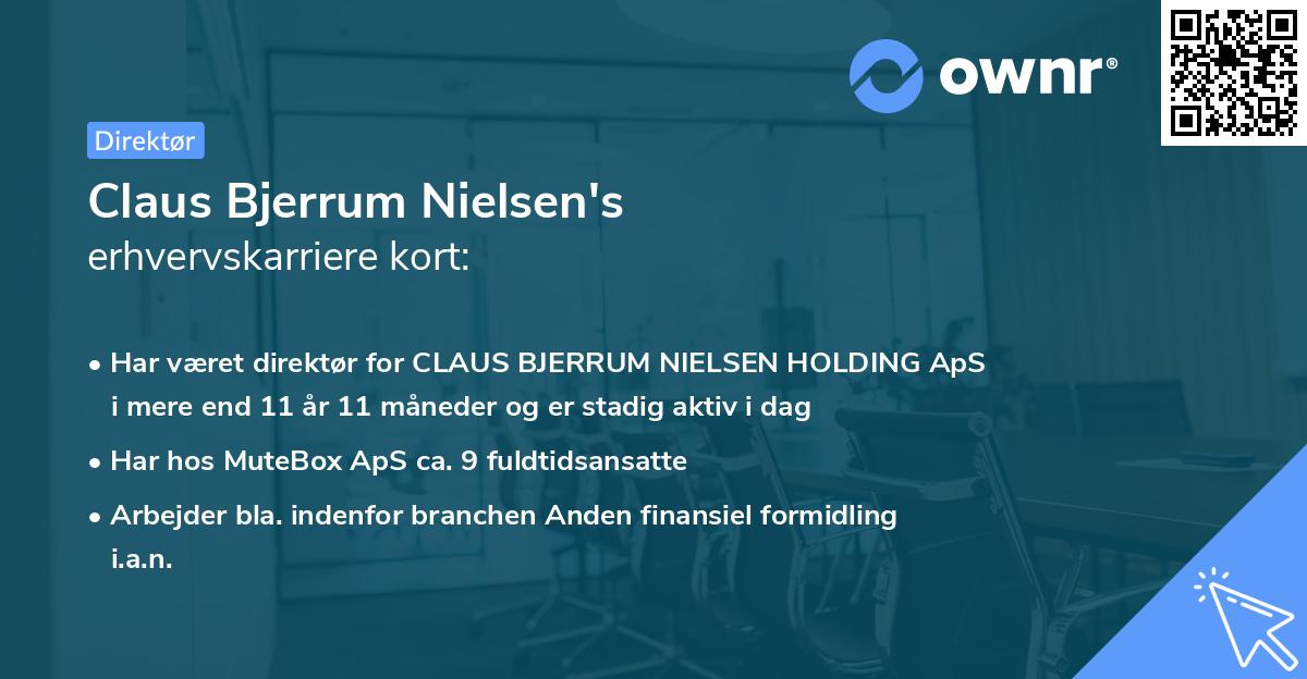 Claus Bjerrum Nielsen's erhvervskarriere kort