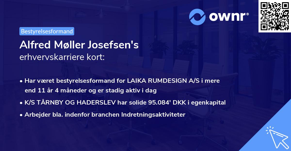 Alfred Møller Josefsen's erhvervskarriere kort
