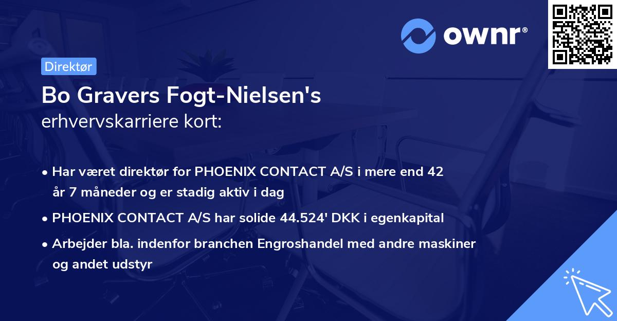 Bo Gravers Fogt-Nielsen's erhvervskarriere kort