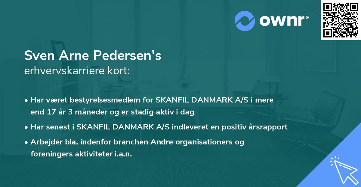 Sven Arne Pedersen's erhvervskarriere kort
