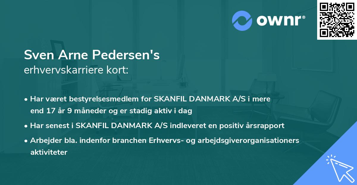 Sven Arne Pedersen's erhvervskarriere kort