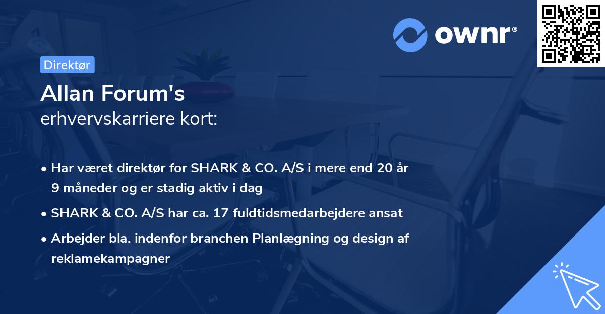 Allan Forum's erhvervskarriere kort