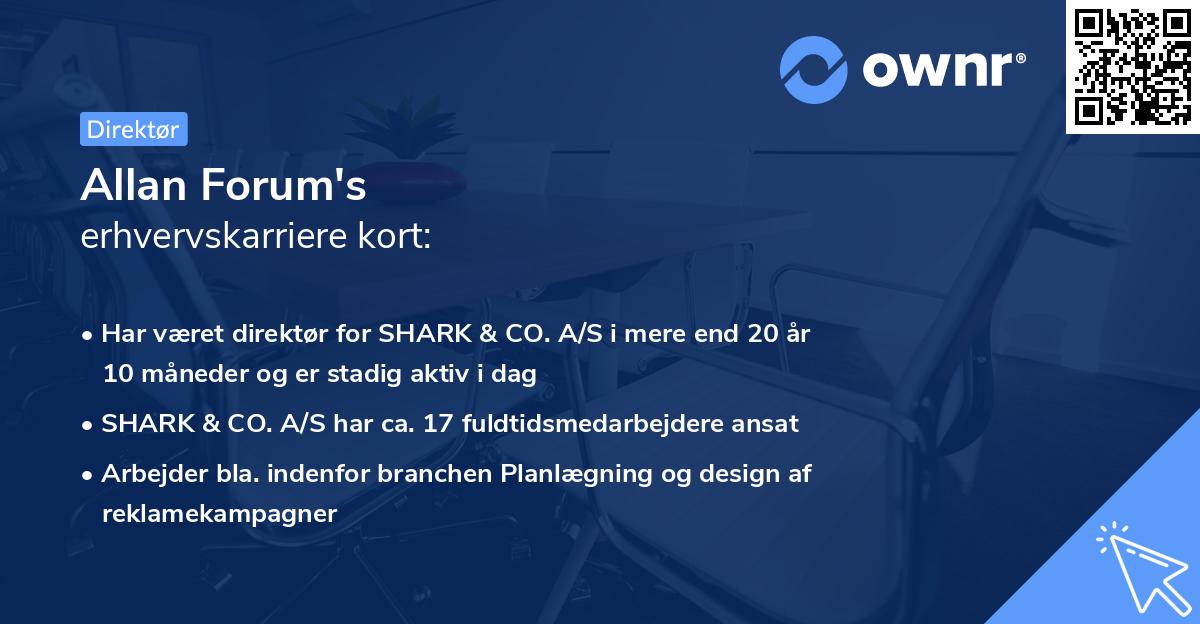 Allan Forum's erhvervskarriere kort