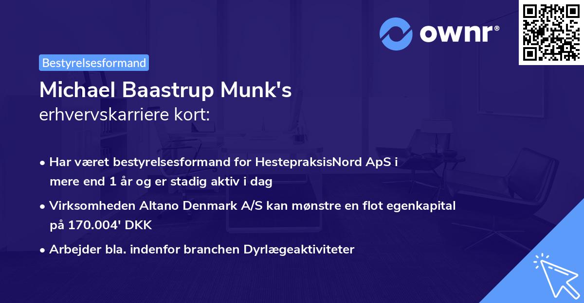 Michael Baastrup Munk's erhvervskarriere kort