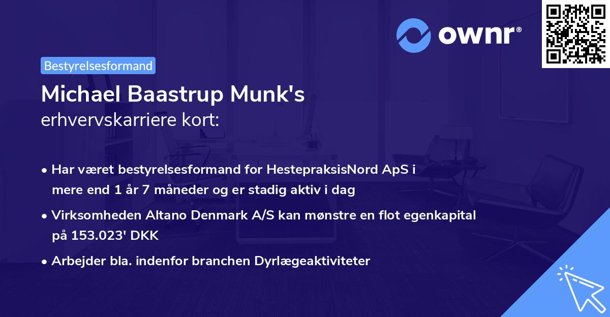 Michael Baastrup Munk's erhvervskarriere kort