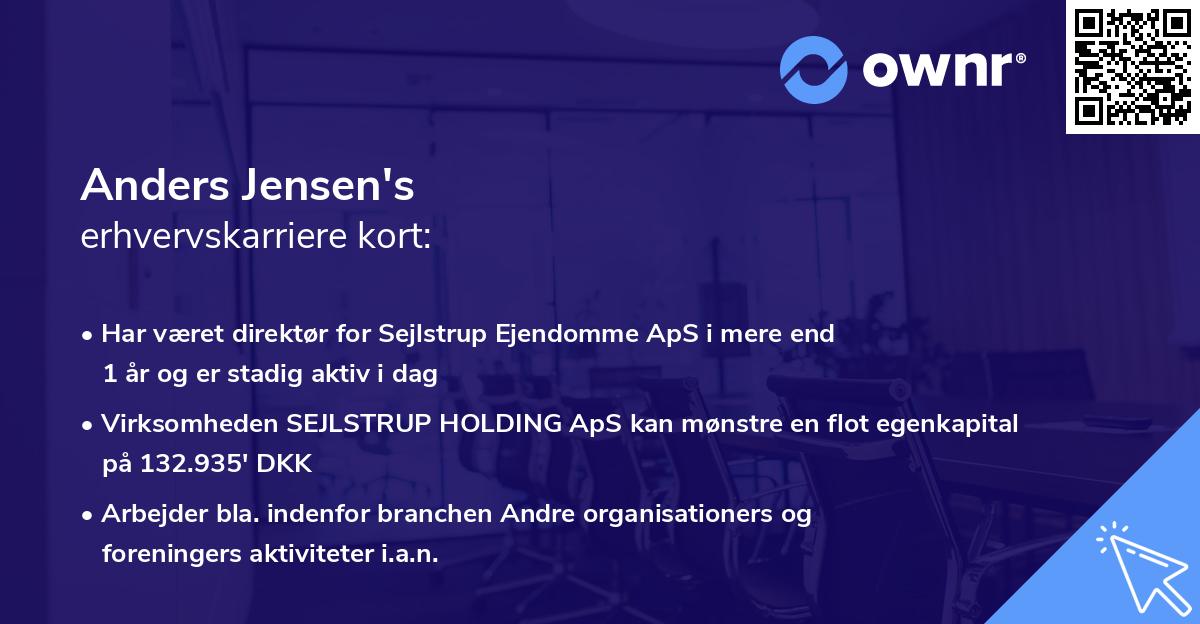 Anders Jensen's erhvervskarriere kort