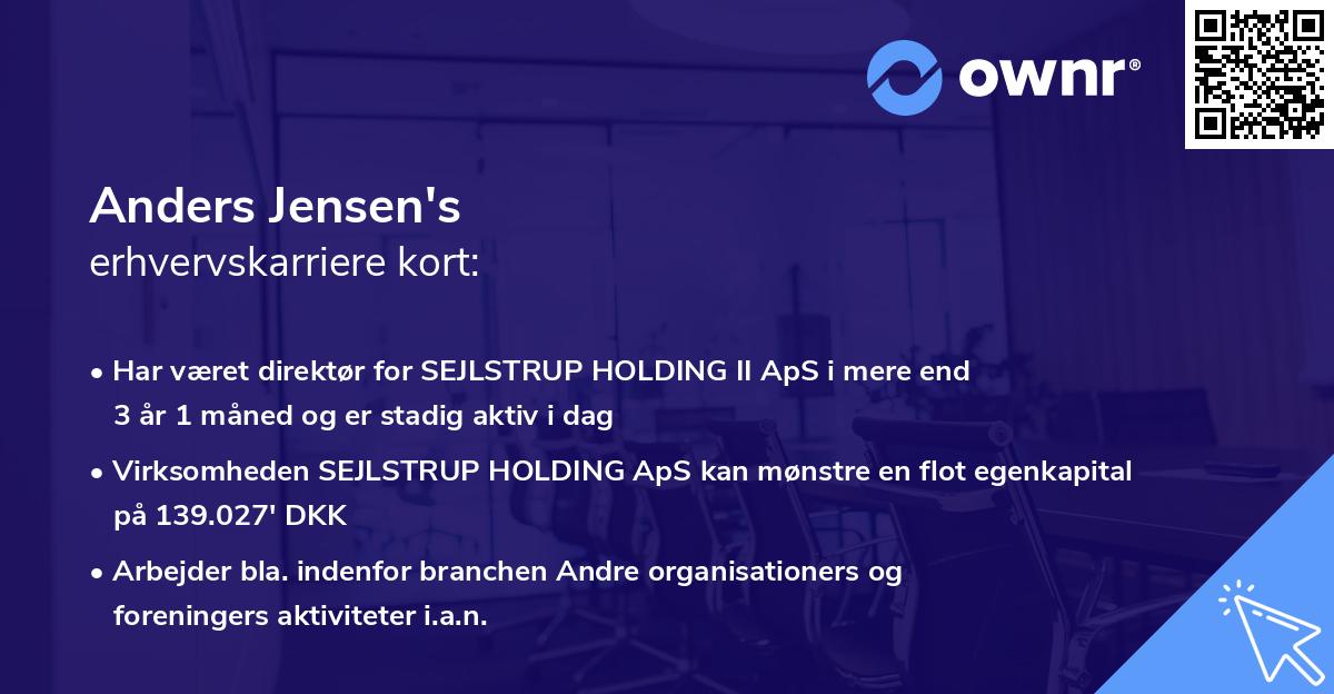 Anders Jensen's erhvervskarriere kort