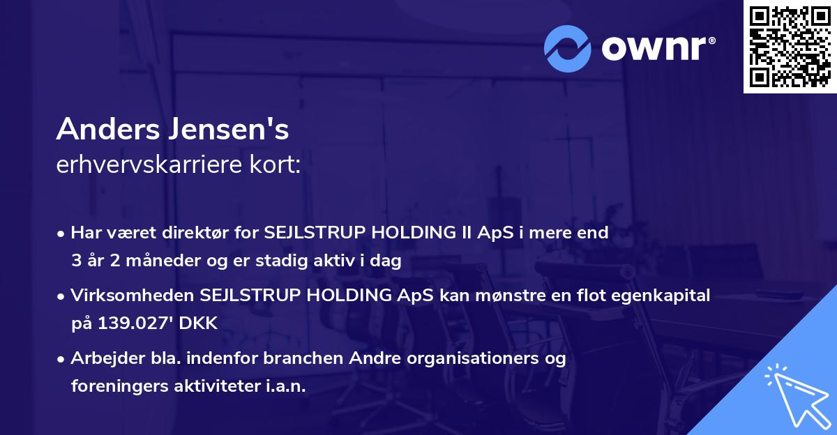 Anders Jensen's erhvervskarriere kort