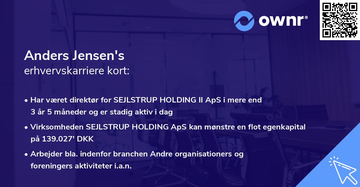 Anders Jensen's erhvervskarriere kort